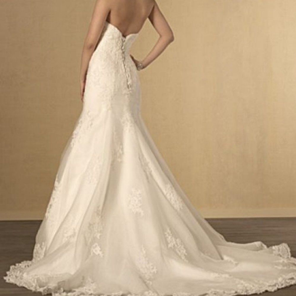 Alfred Angelo Fit and Flair Lace bodice wedding dress